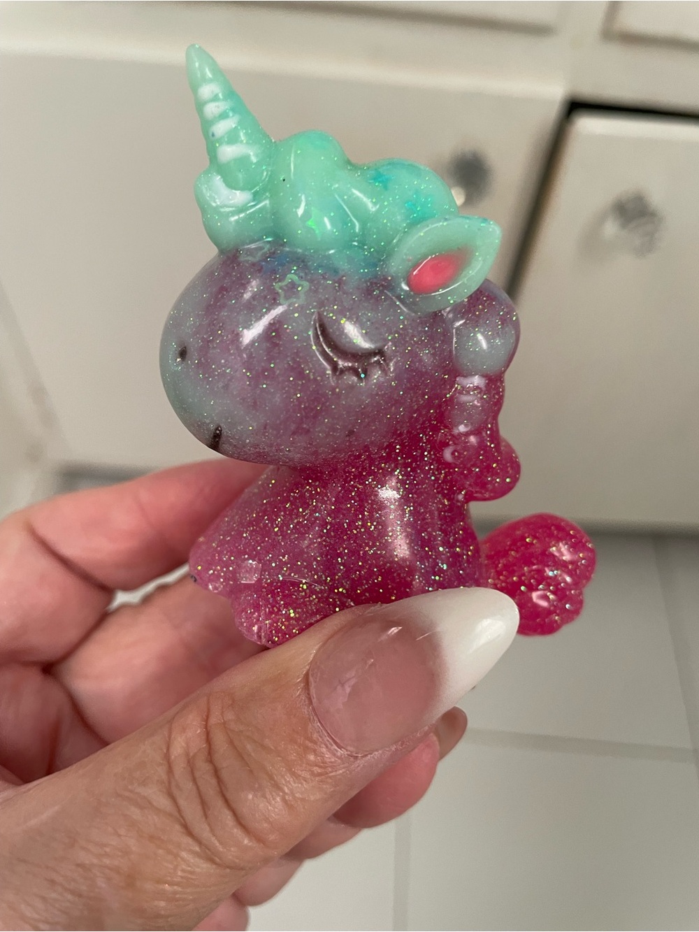 Sparkle Unicorn Toy Figurine - Pink & Teal